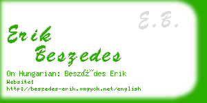 erik beszedes business card